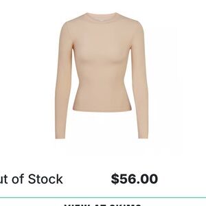 SKIMS Tan Fitted Bodysuit Top